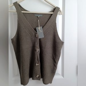 Vest knitted olive green